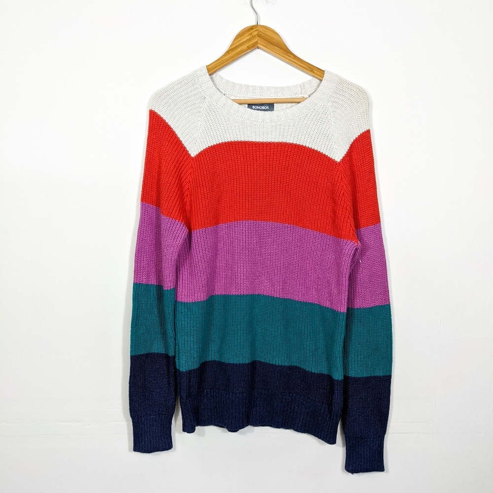 Bonobos Cotton Cashmere Raglan Striped Sweater NWT